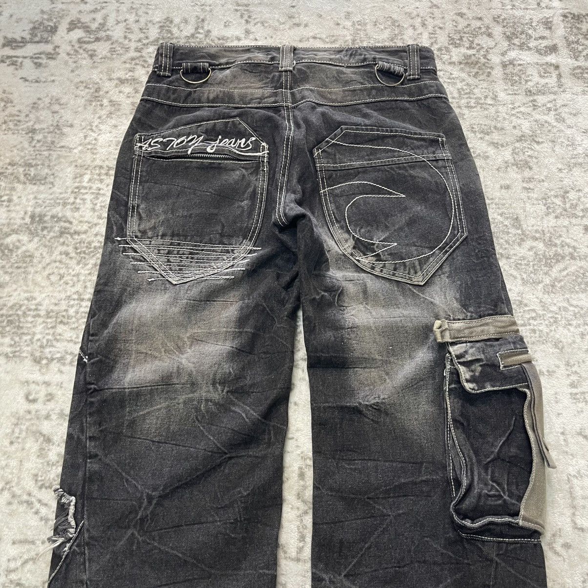 GOSTAR DE FUGA Aston Japan Panel Spiral Cut Fade Wash Cargo Denim Jeans Size US 30 / EU 46 - 9 Thumbnail