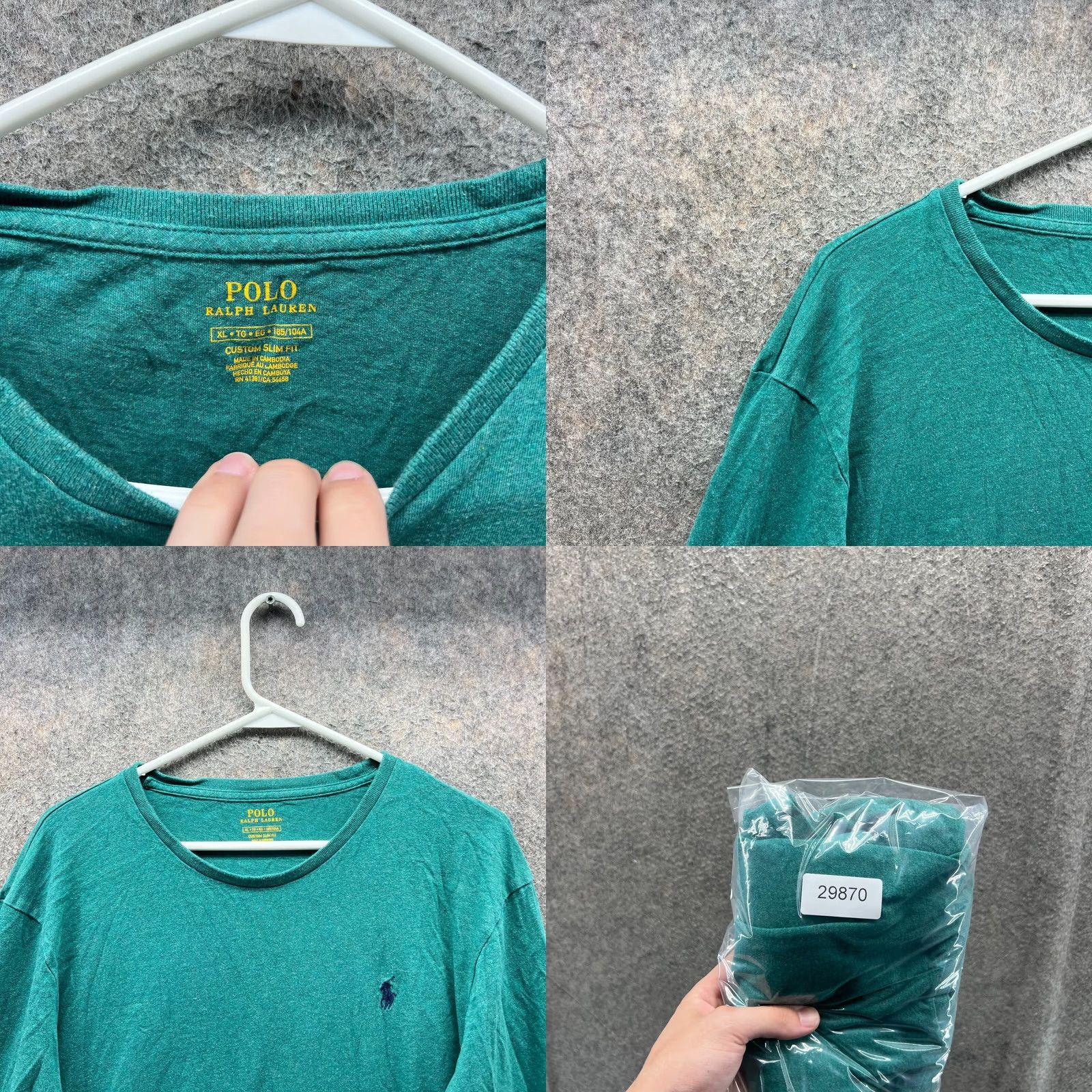 Polo Ralph Lauren VINTAGE Polo Ralph Lauren Shirt Mens XL Teal Blue Fleece Slim Pony Logo Long Sleeve Size US XL / EU 56 / 4 - 8 Thumbnail
