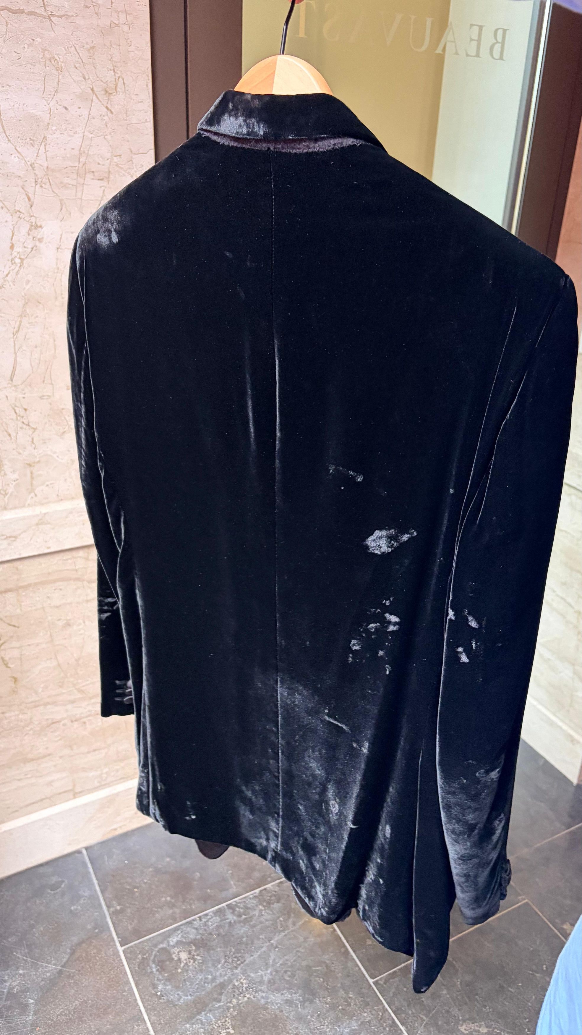 Armani Armani Black Velvet Blazer Size 50L - 6 Thumbnail