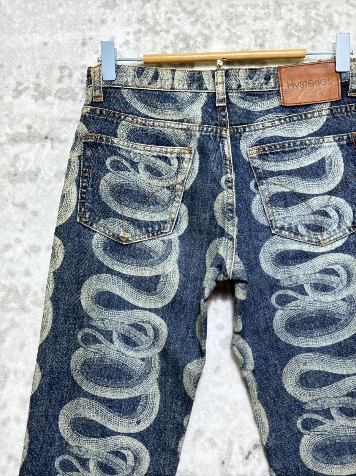 Hysteric Glamour Vintage Hysteric Glamour Flare Iconic Snake Print Denim Size US 27 - 10 Thumbnail