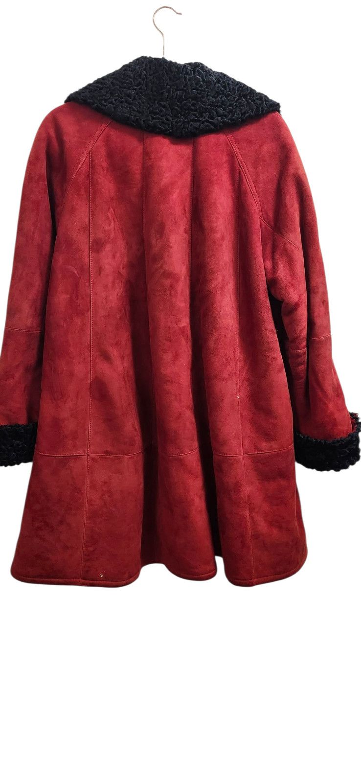 Other Vintage Suede Coat with Black Fur Trim Winter Jacket Size L / US 10 / IT 46 - 11 Thumbnail
