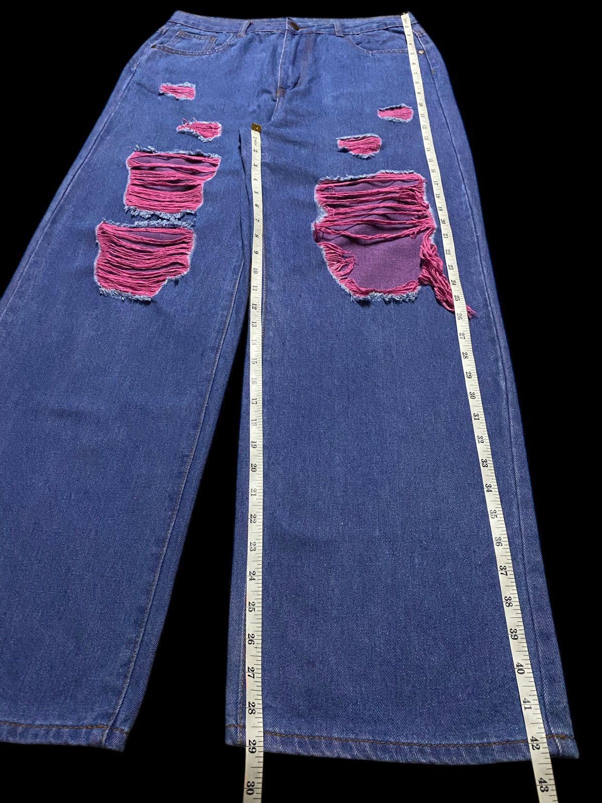 Japanese Brand Vintage Japanese Brand Romwe Nice Ripped Baggy Jeans Size US 31 - 9 Thumbnail
