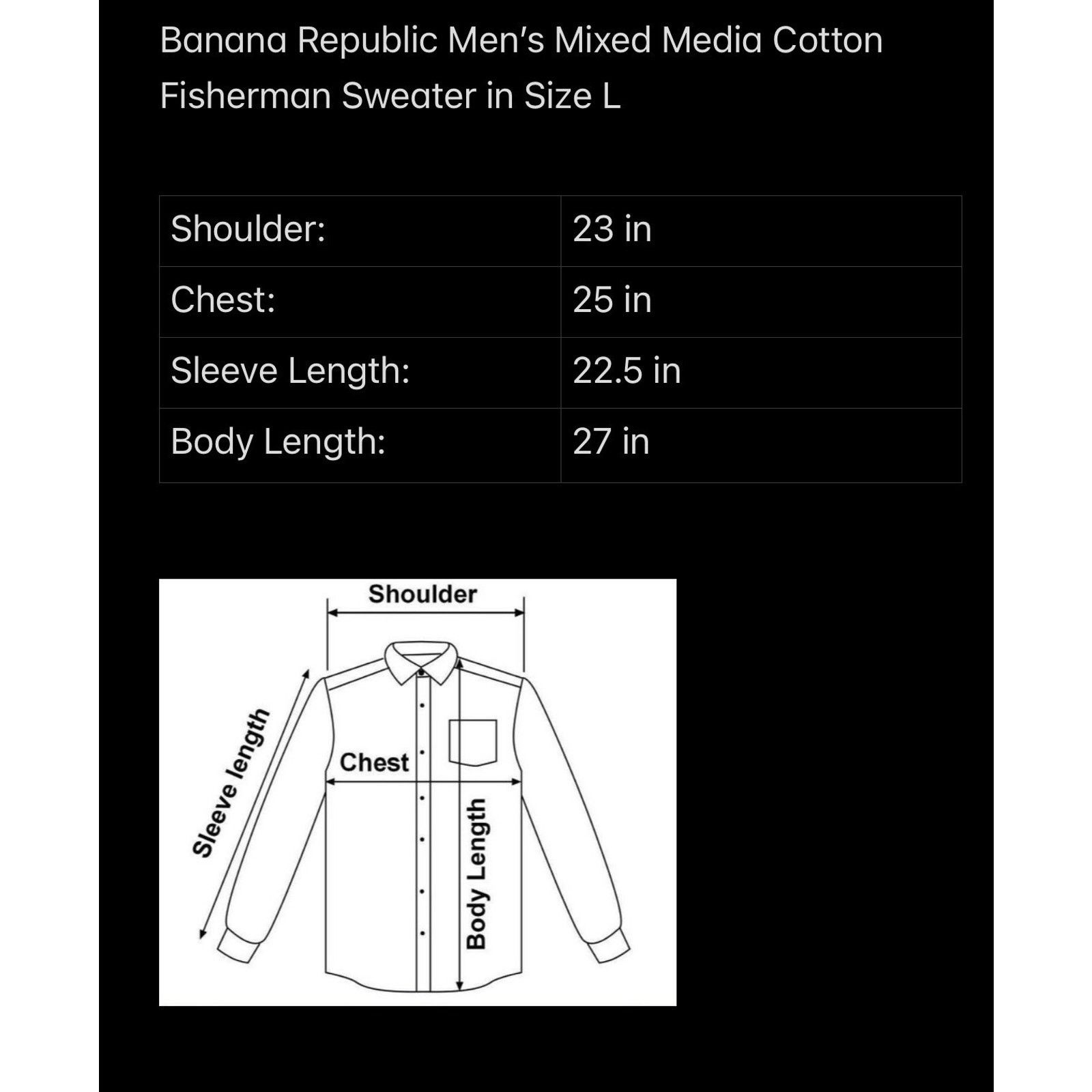 Banana Republic Banana Republic Men’s Mixed Media Fisherman Sweater Size L Size US L / EU 52-54 / 3 - 5 Thumbnail