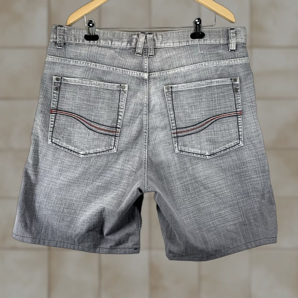 Vintage VINTAGE PJ MARK Jean Shorts Skater 40x8 Gray 90s Grunge Hip Hop John Cena Embroidered 5-Pocket Denim Shorts Mens Baggy Streetwear Summer Spring Size US 40 / EU 56 - 1 Thumbnail