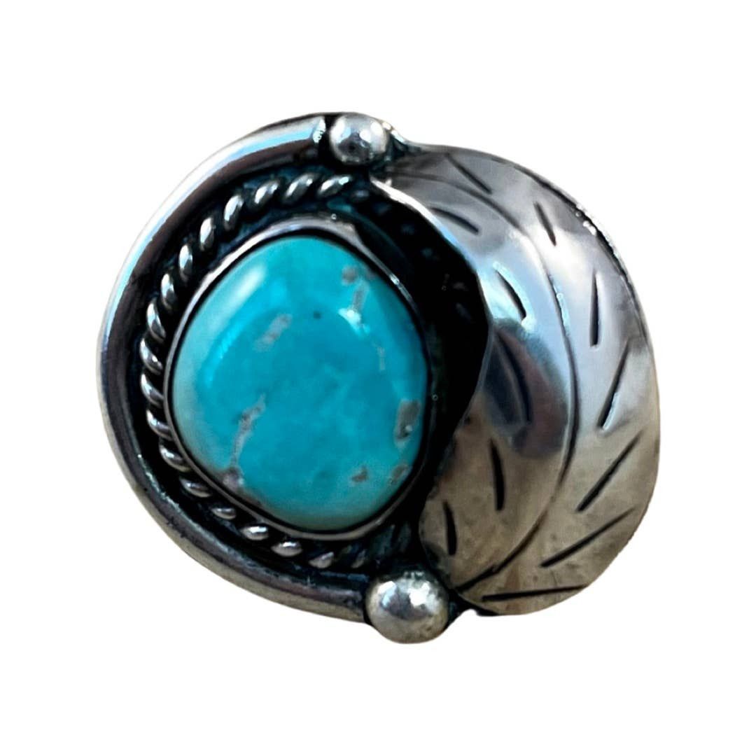 Navajo Vintage Turquoise Sterling Silver Native American Ring 4.5 | Grailed