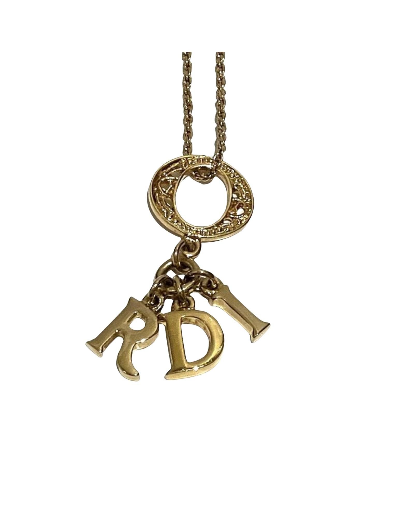 image of Dior Elegant Gold-Plated Cd Necklace, Women's