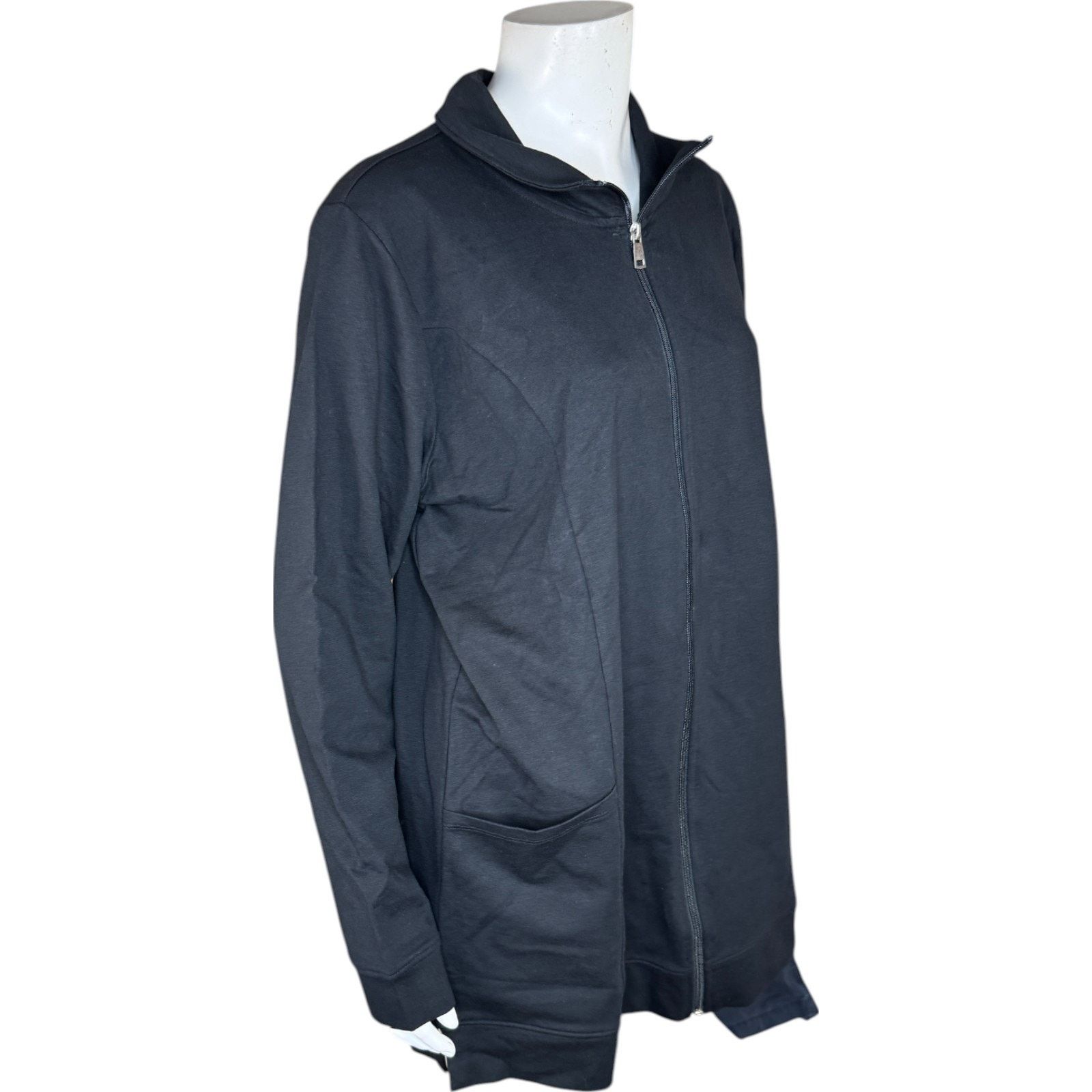 Denim & Co. Denim & Co. EasyWear French Terry Tunic Jacket Black LP Size L / US 10 / IT 46 - 5 Thumbnail