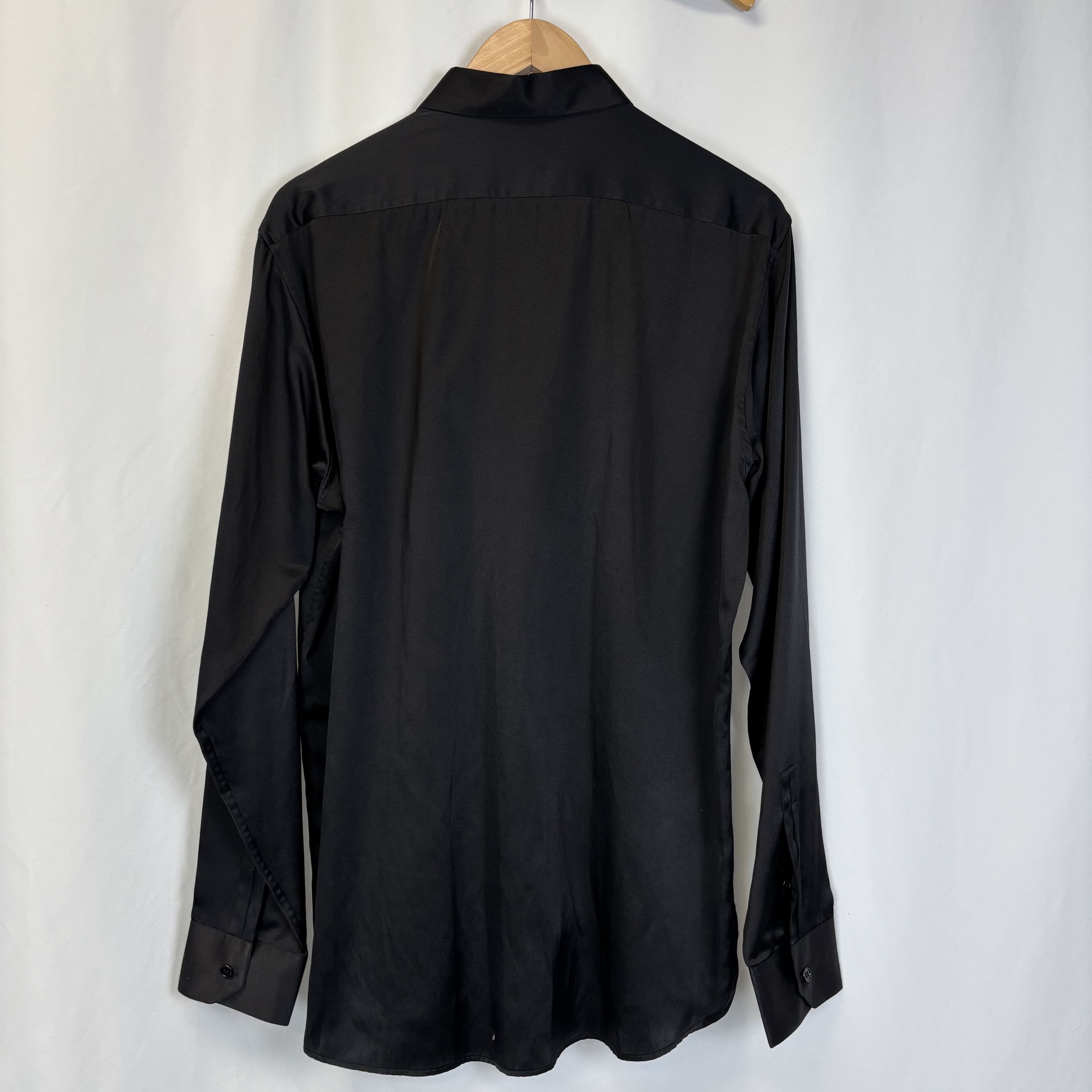 Saint Laurent Paris Saint Laurent Black Silk Shirt Size US L / EU 52-54 / 3 - 2 Thumbnail