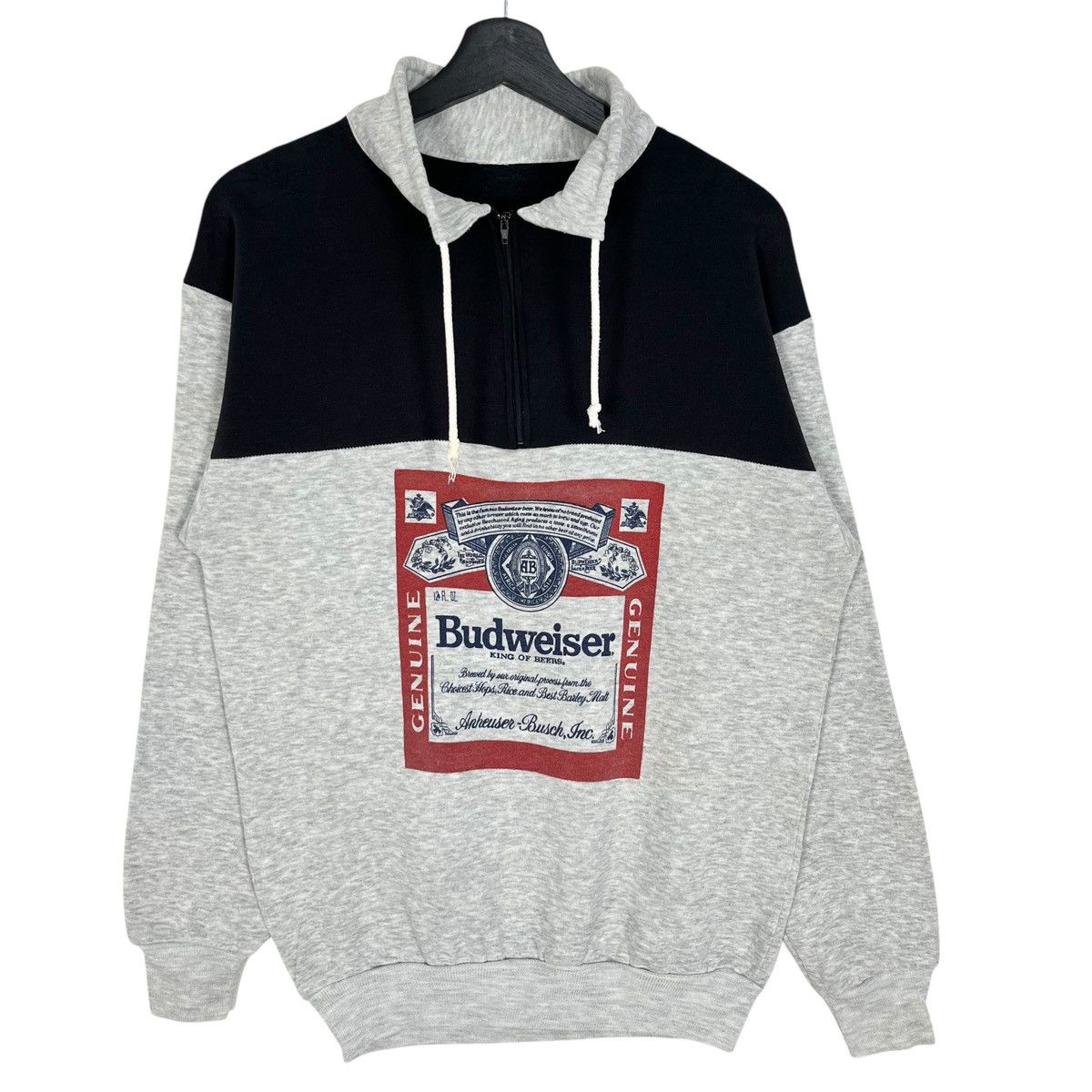 Budweiser × Vintage Vintage 90s Budweiser Half Zipper Anorak Sweatshirt Size US M / EU 48-50 / 2 - 1 Thumbnail