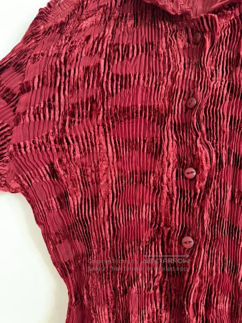 Issey Miyake Issey Miyake Velvet Pleated Top Size M / US 6-8 / IT 42-44 - 4 Thumbnail