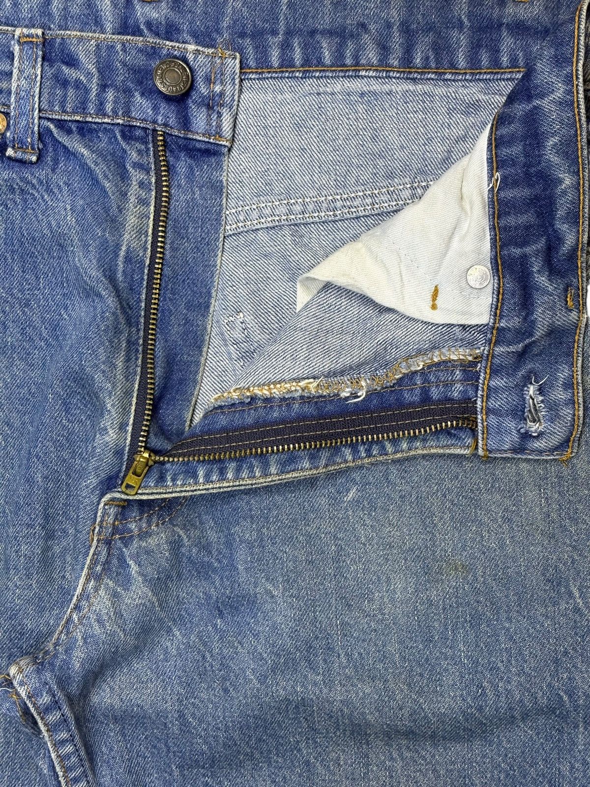 Levi's Vintage 70s Levis 517 Orange Tab Mud Wash Flare Jeans Size US 30 / EU 46 - 9 Thumbnail