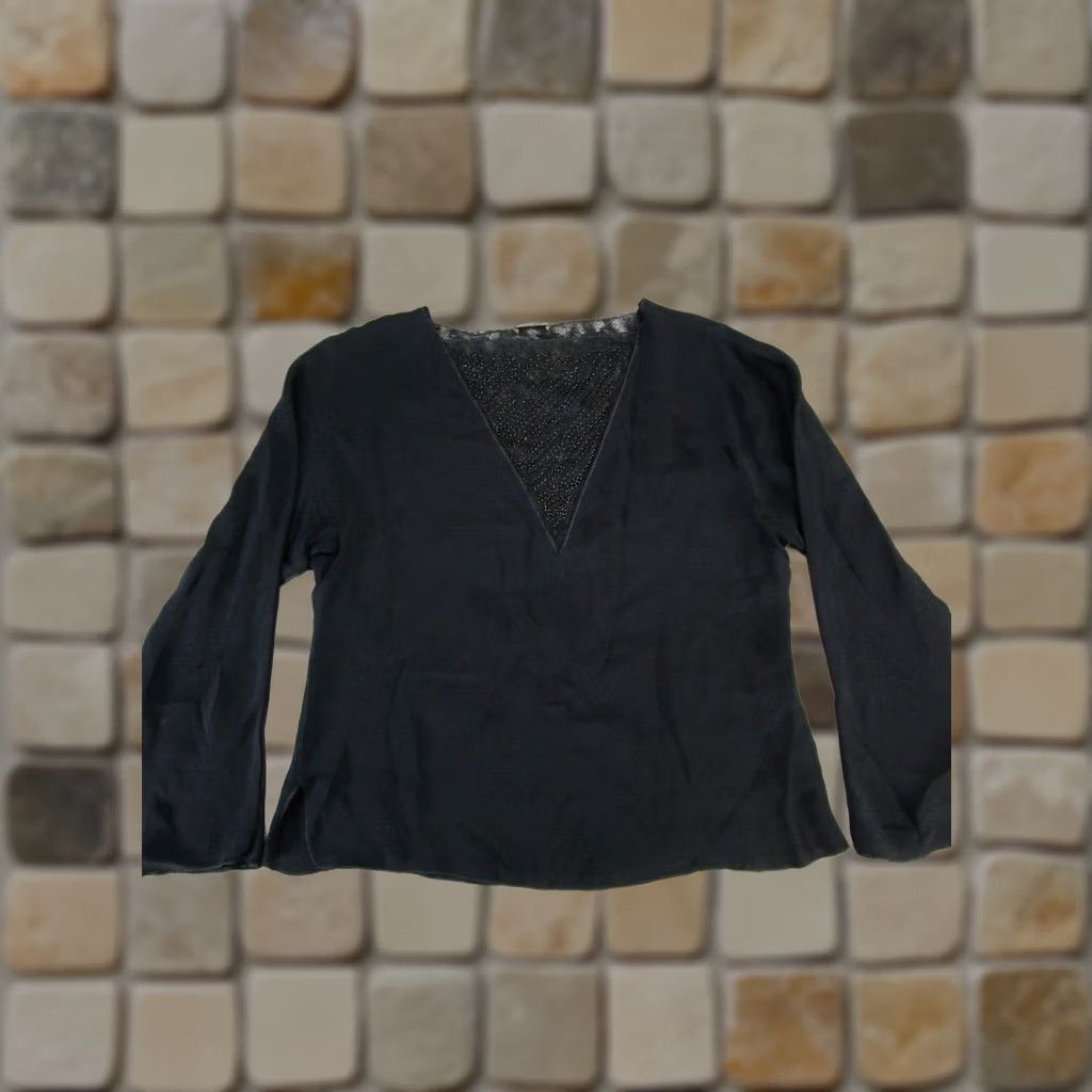 Massimo Dutti Massimo Dutti Shirt Womens Small Black Blouse Size S / US 4 / IT 40 - 1 Thumbnail
