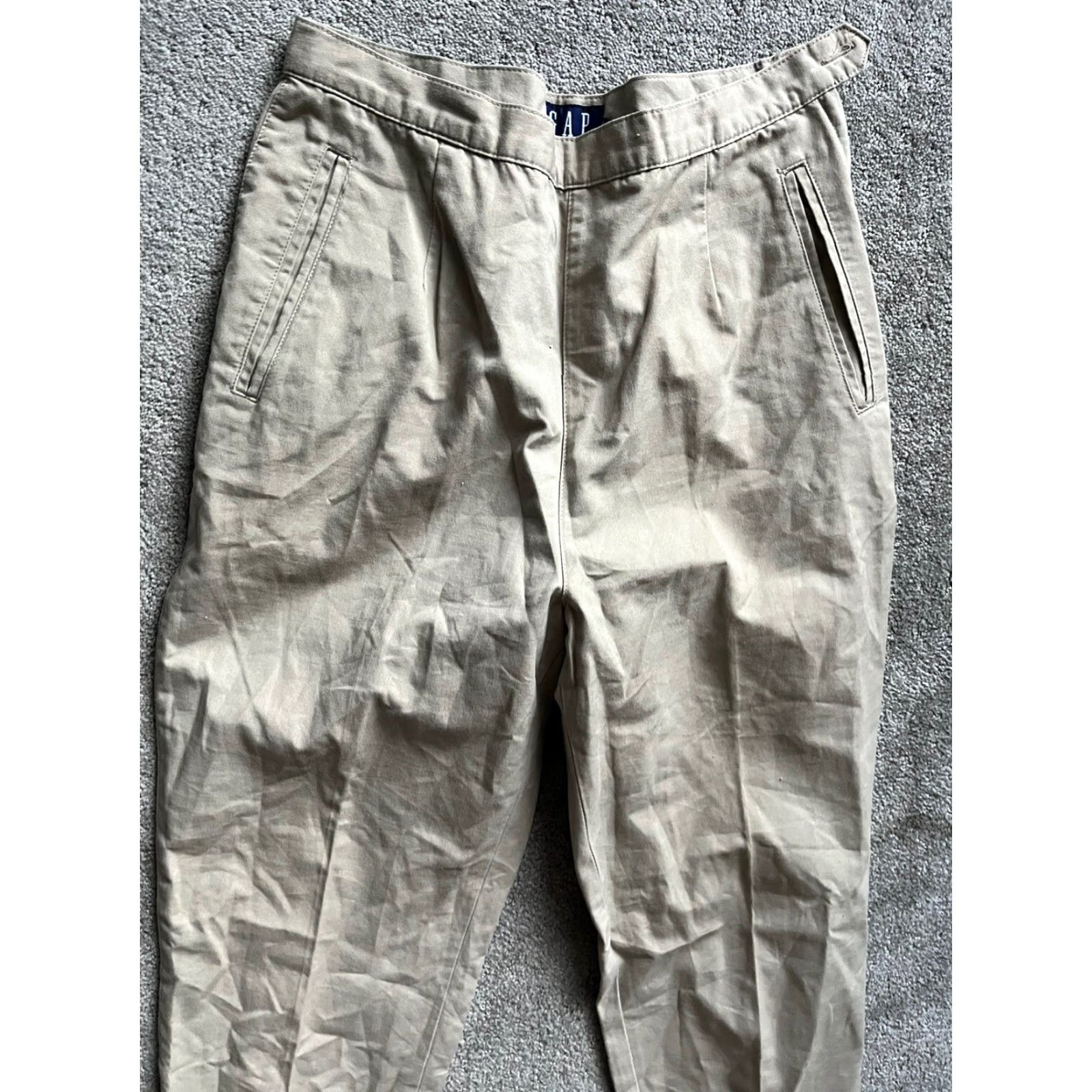 Gap Vintage Gap Women's Pants 10 High Rise Beige Solid Pleated Casual 1990s Size 32" / US 10 / IT 46 - 2 Thumbnail