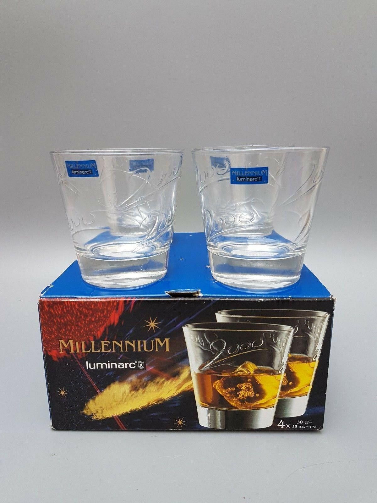 The Unbranded Brand France Luminarc Millennium 2000 Tumblers Set Of 4 With Box Size ONE SIZE - 2 Thumbnail