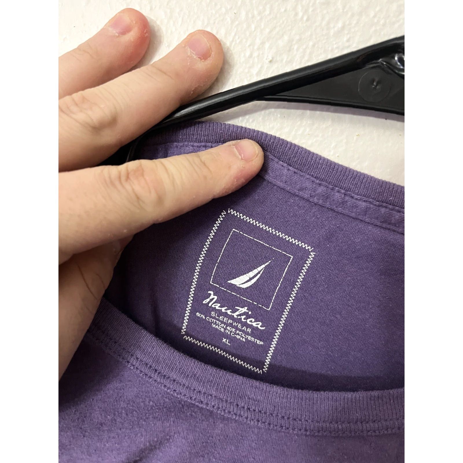 Nautica Nautica Shirt Women's XL Purple Cotton Long Sleeve Casual Crew Neck Pullover Basic Solid A Classic Everyday Top Size XL / US 12-14 / IT 48-50 - 3 Thumbnail