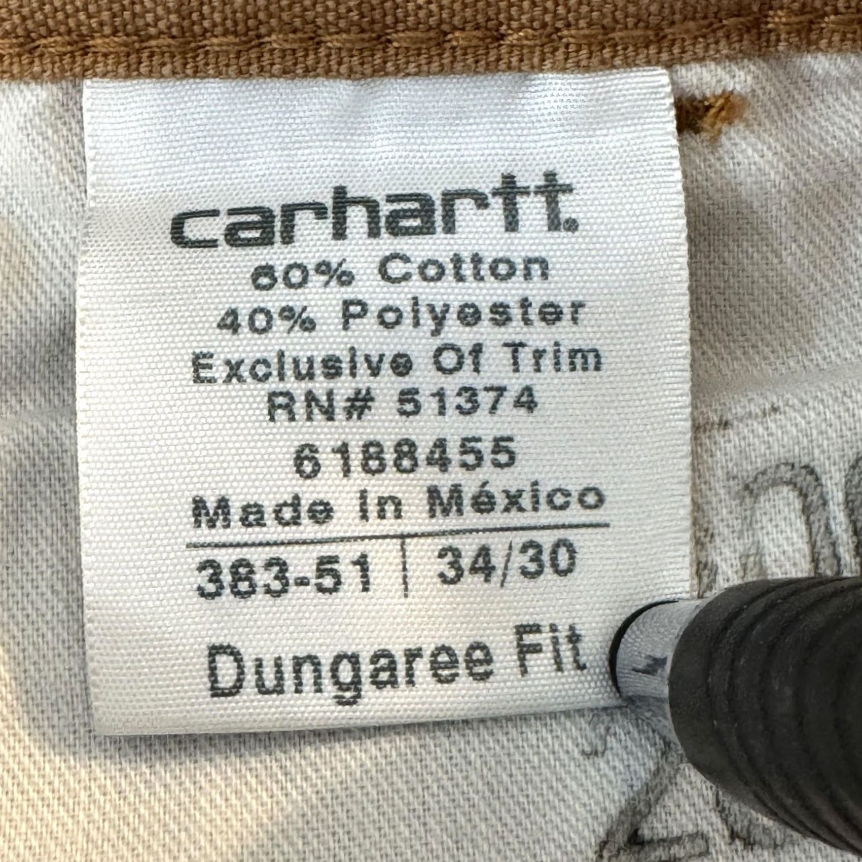 Carhartt VINTAGE Carhartt Pants Mens 34x29 Brown Dungaree Fit Work Carpenter Twill Paint Stains Size US 34 / EU 50 - 6 Thumbnail