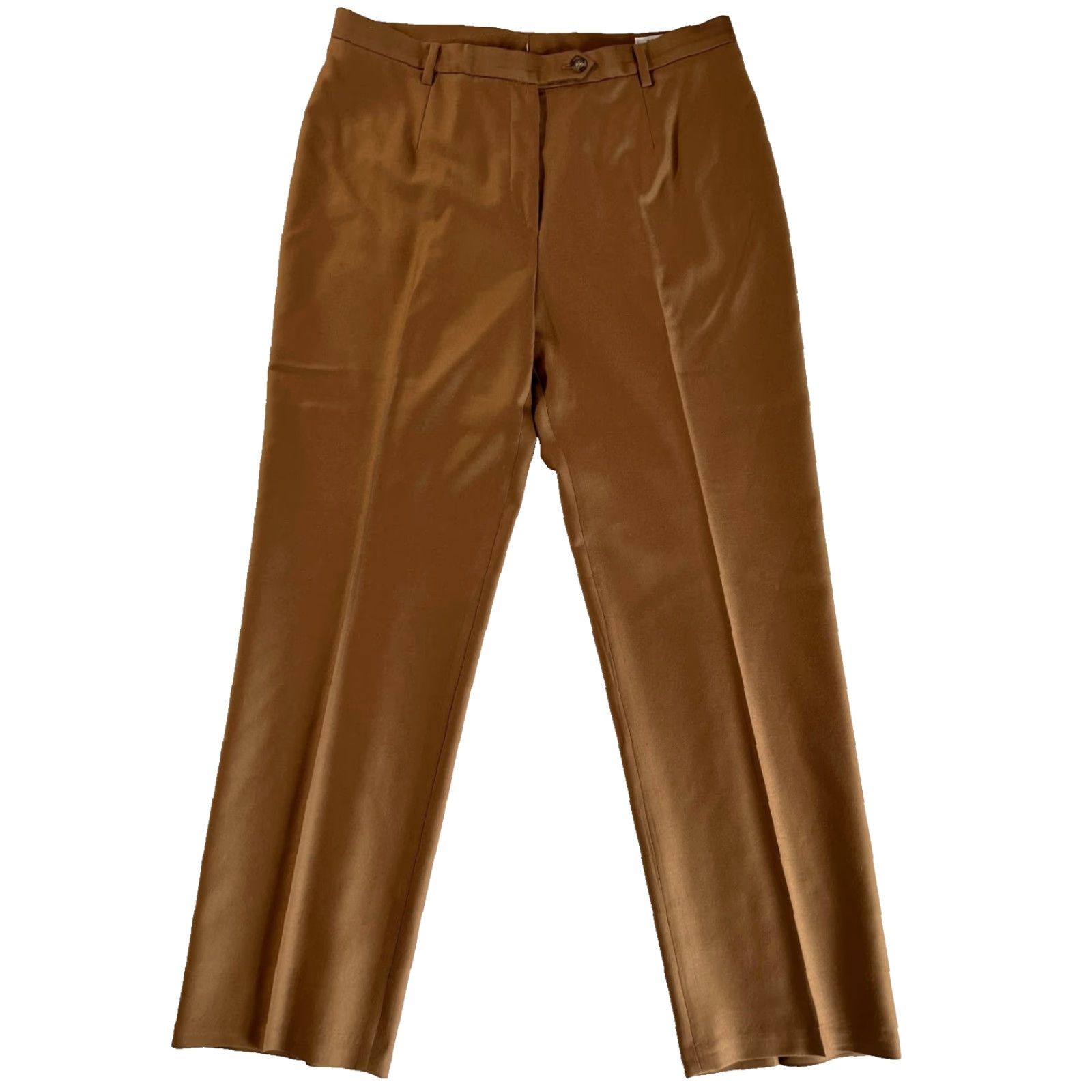 Vintage VINTAGE Bernard Zins Paris Women’s Dress Pants Wool Cashmere size 10 Brown High Rise Straight Inseam 29.5 in Lined Size 32" / US 10 / IT 46 - 2 Thumbnail