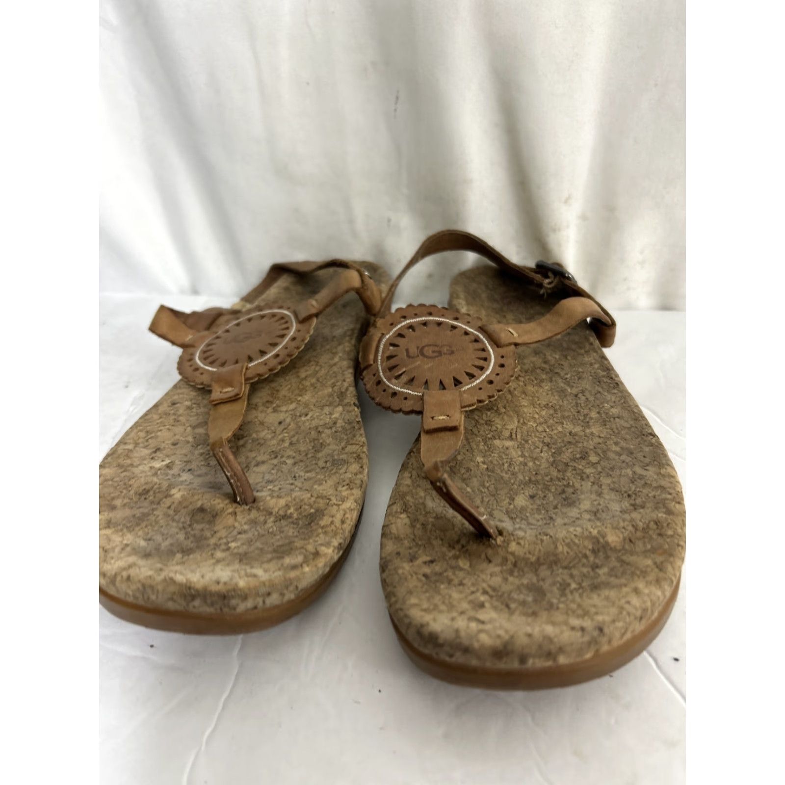 Ugg Ugg Aden II Womens Sandal T-Strap Buckle Leather Strappy 9.5 Brown Almond Size US 8 / IT 38 - 4 Thumbnail