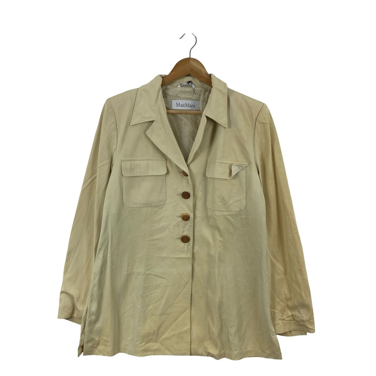Max Mara MAXMARA Lightweight Safari Style Shirt Jacket with Front Size S / US 4 / IT 40 - 3 Thumbnail