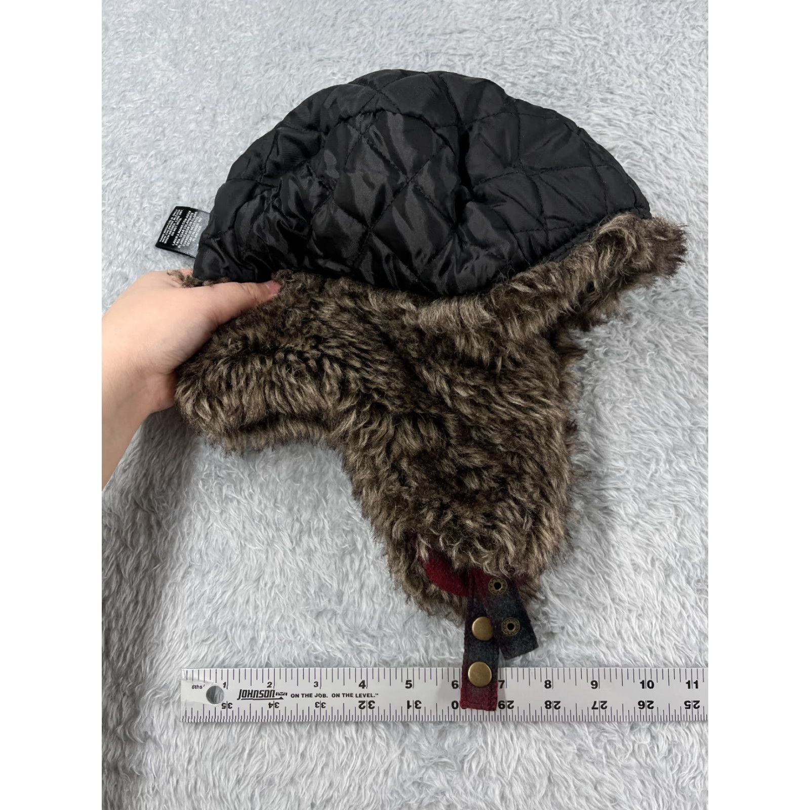Walmart VINTAGE Trapper Hat Men One Size Red Plaid Acrylic Polyester Faux Fur Ear Flap Knit Lightweight Adjustable Casual Hunting Outdoor December 90s? Size ONE SIZE - 7 Thumbnail