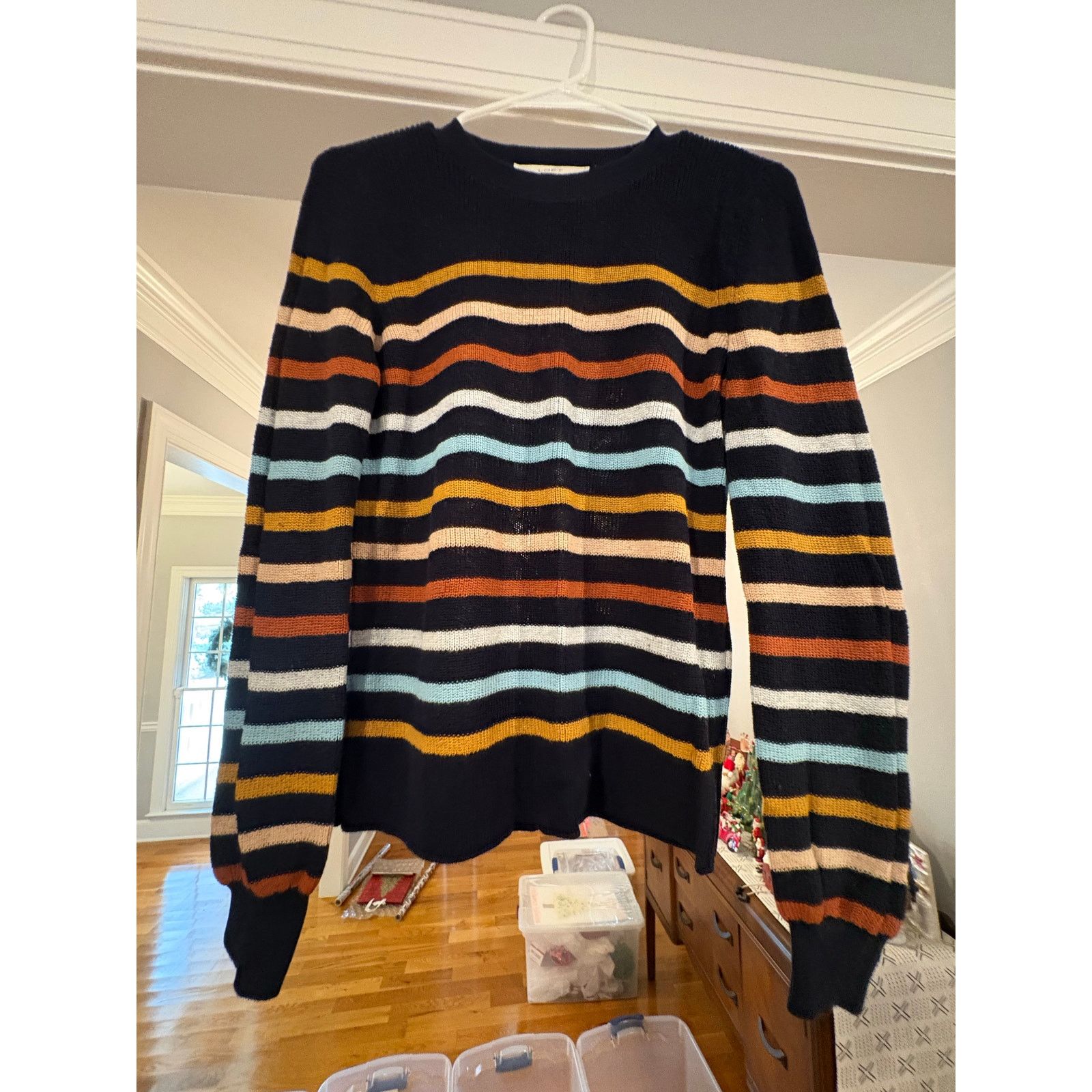 Loft LOFT Women’s Striped Knit Sweater Size Small Long Sleeve Size S / US 4 / IT 40 - 4 Thumbnail