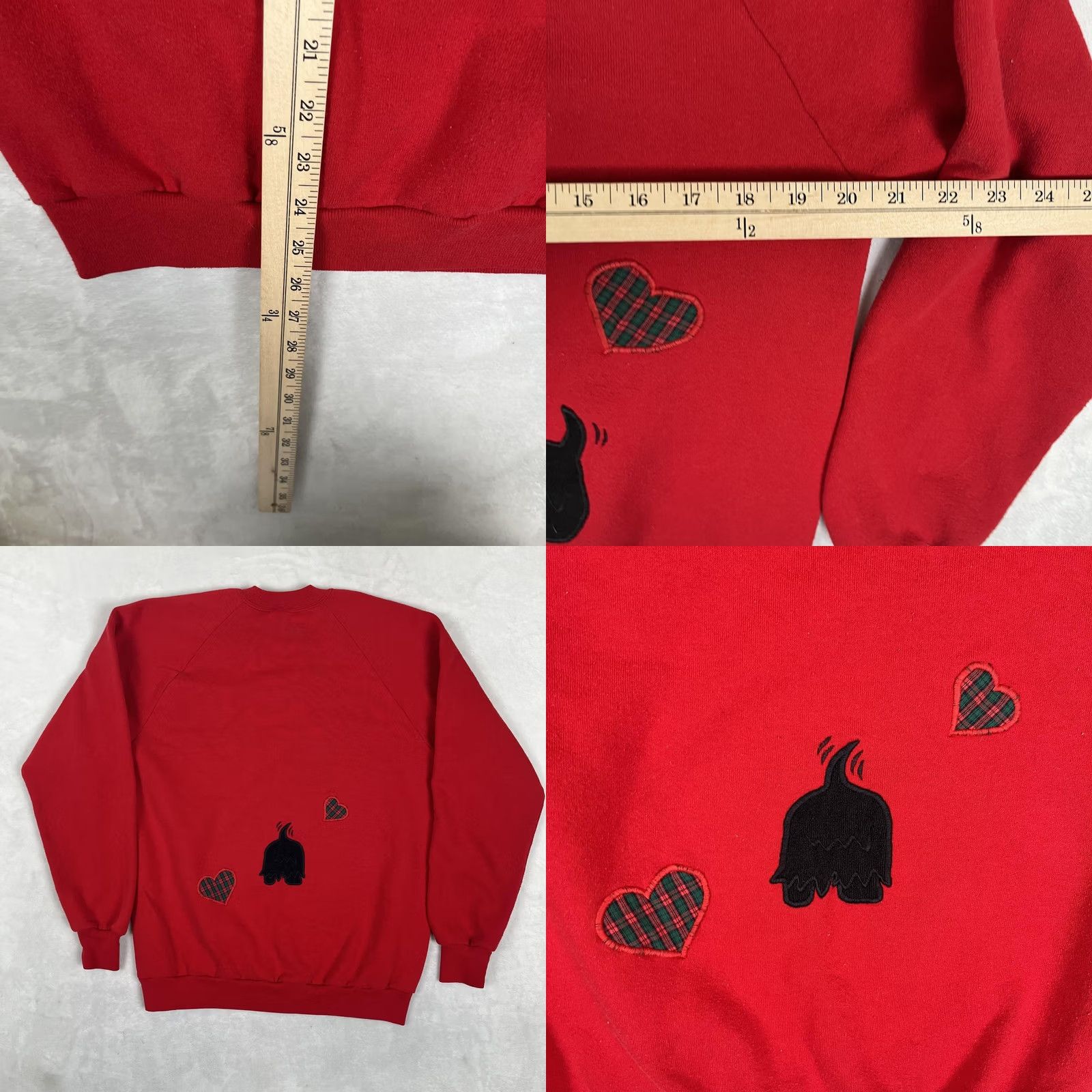 Jerzees VINTAGE Jerzees Sweatshirt Red Scottie Dog Hearts Fleece Crewneck Size L Womens Size L / US 10 / IT 46 - 8 Thumbnail