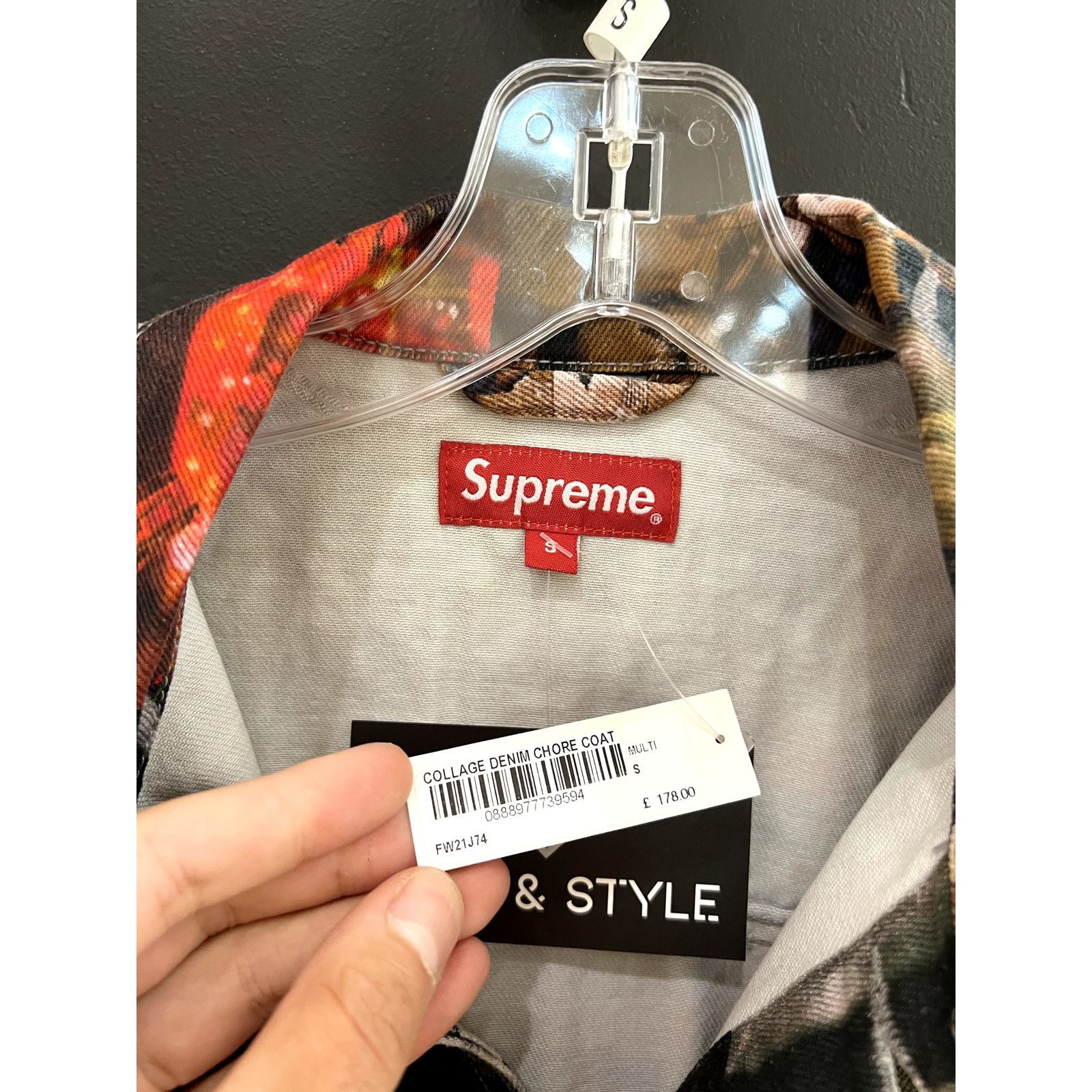 Supreme Nas and DMX Belly Collage Denim Chore Coat FW21