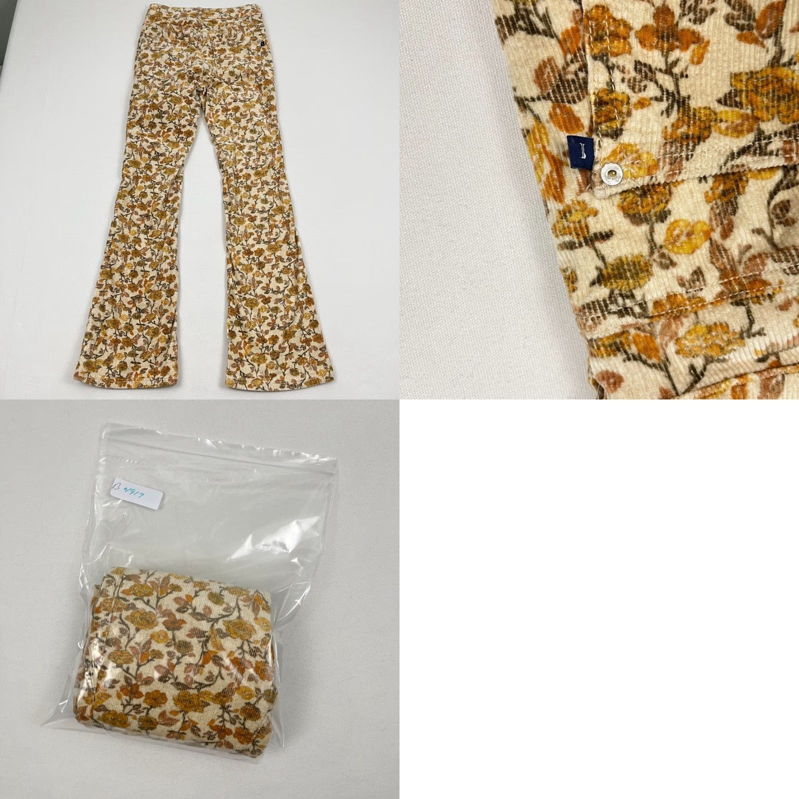 Anthropologie Anthropologie Pilcro Icon Pants 25 W26 I30 Flare Yellow Corduroy Floral Spring Size 42" / US 20 - 9 Thumbnail