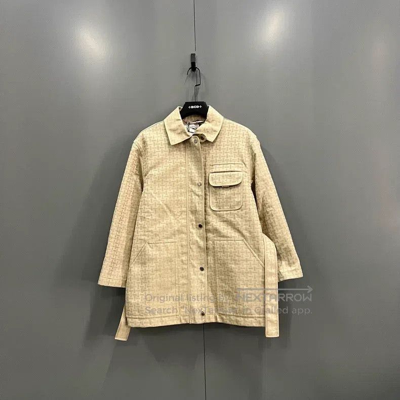 Hermes Hermes Pattern Printed Belted Jacket Coat Size XS / US 0-2 / IT 36-38 - 1 Thumbnail