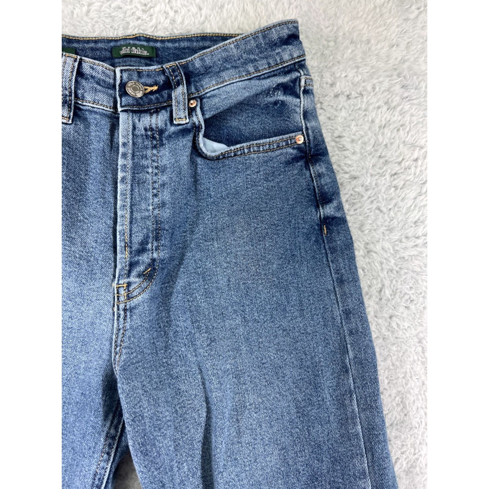 Vintage Wild Fable Jeans Womens 2 Blue Distressed Button Fly Straight Medium Wash 26x30 Vintage No Mens Womens Girls? Size 26" / US 2 / IT 38 - 7 Thumbnail