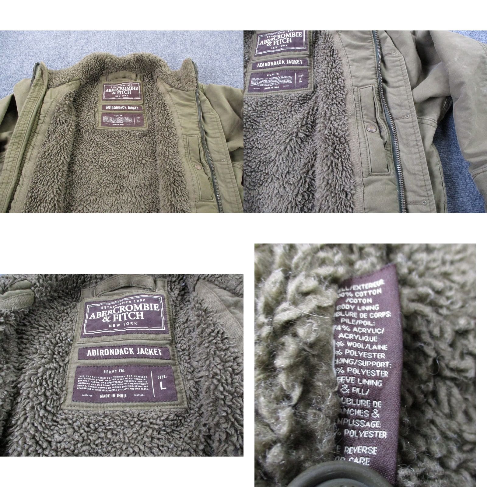 Abercrombie & Fitch Abercrombie Fitch Jacket Mens L Adirondack Coat Wool Sherpa Lined Heavy Outdoors Size US L / EU 52-54 / 3 - 8 Thumbnail