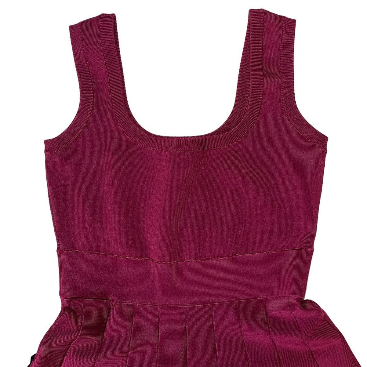 Herve Leger Herve Leger Paris Pleated Ponte Burgundy Mini Dress Size L Size L / US 10 / IT 46 - 7 Thumbnail