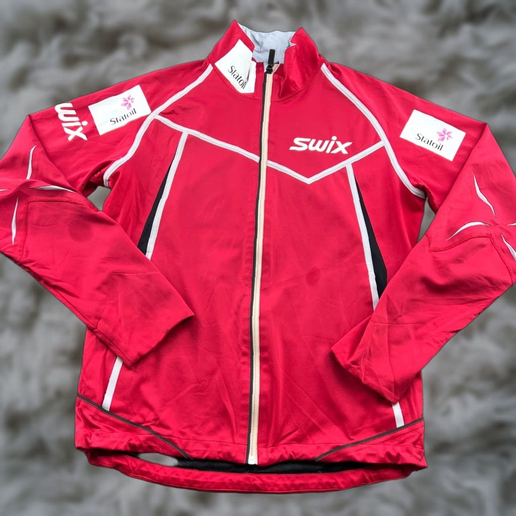 Vintage Swix Norway Team Jacket Mens Medium Full Zip Cross Country Ski XC Red Norge Size US M / EU 48-50 / 2 - 1 Thumbnail