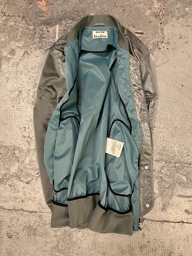 Acne Studios × Vintage Acne Studios Nylon Pale Green Bomber Jacket Size US S / EU 44-46 / 1 - 6 Thumbnail