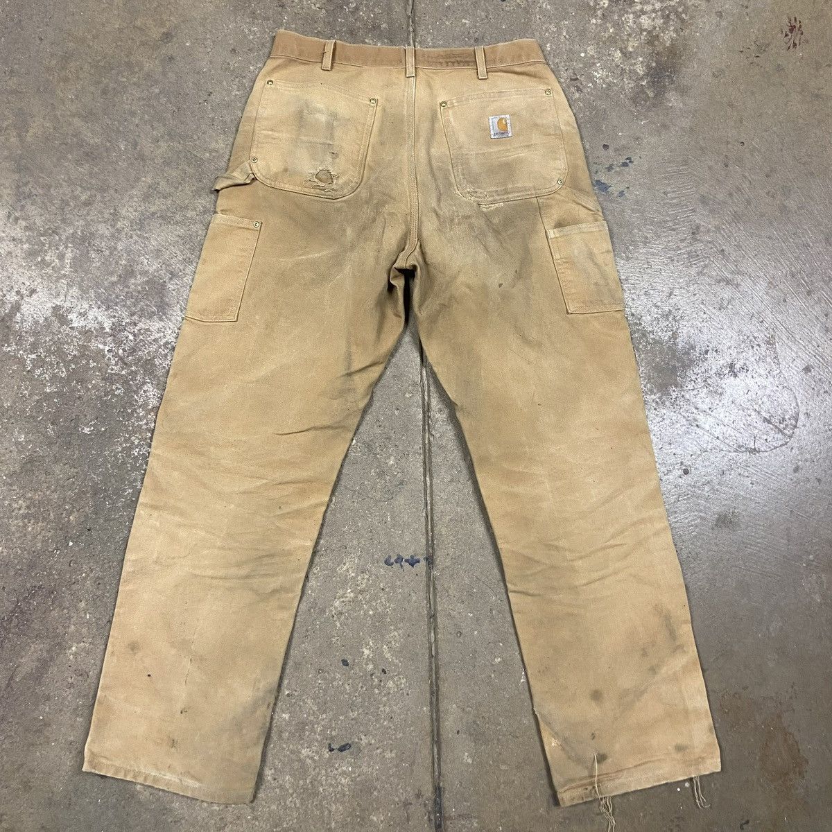Carhartt × Vintage TAN CARHARTT DOUBLE KNEE WORK PANTS JEANS Size US 34 / EU 50 - 2 Thumbnail