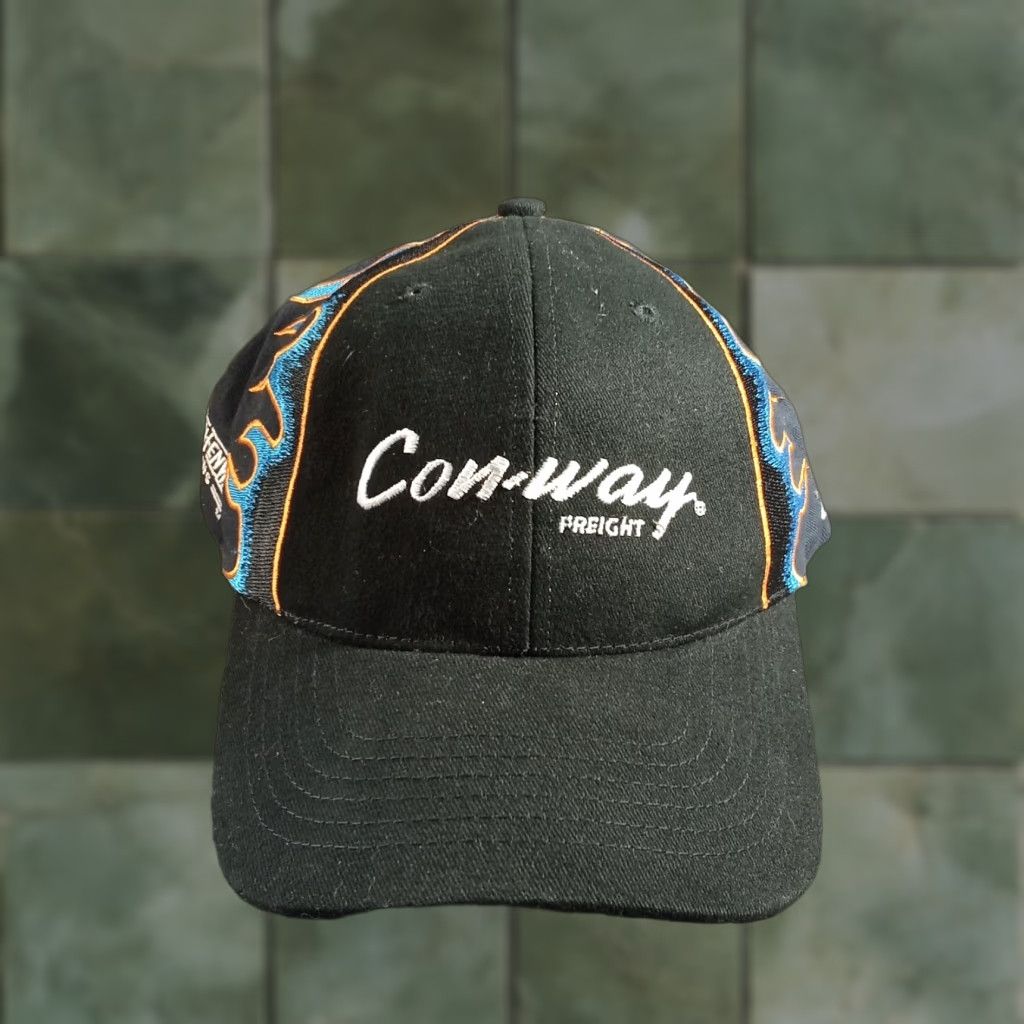 Vintage Conway Freight Hat Cap Adjustable Str ap Back Men Colin Braun 6 Black Blue Flames Baseball Cap Men Adjustable StrapBack Size ONE SIZE - 1 Thumbnail