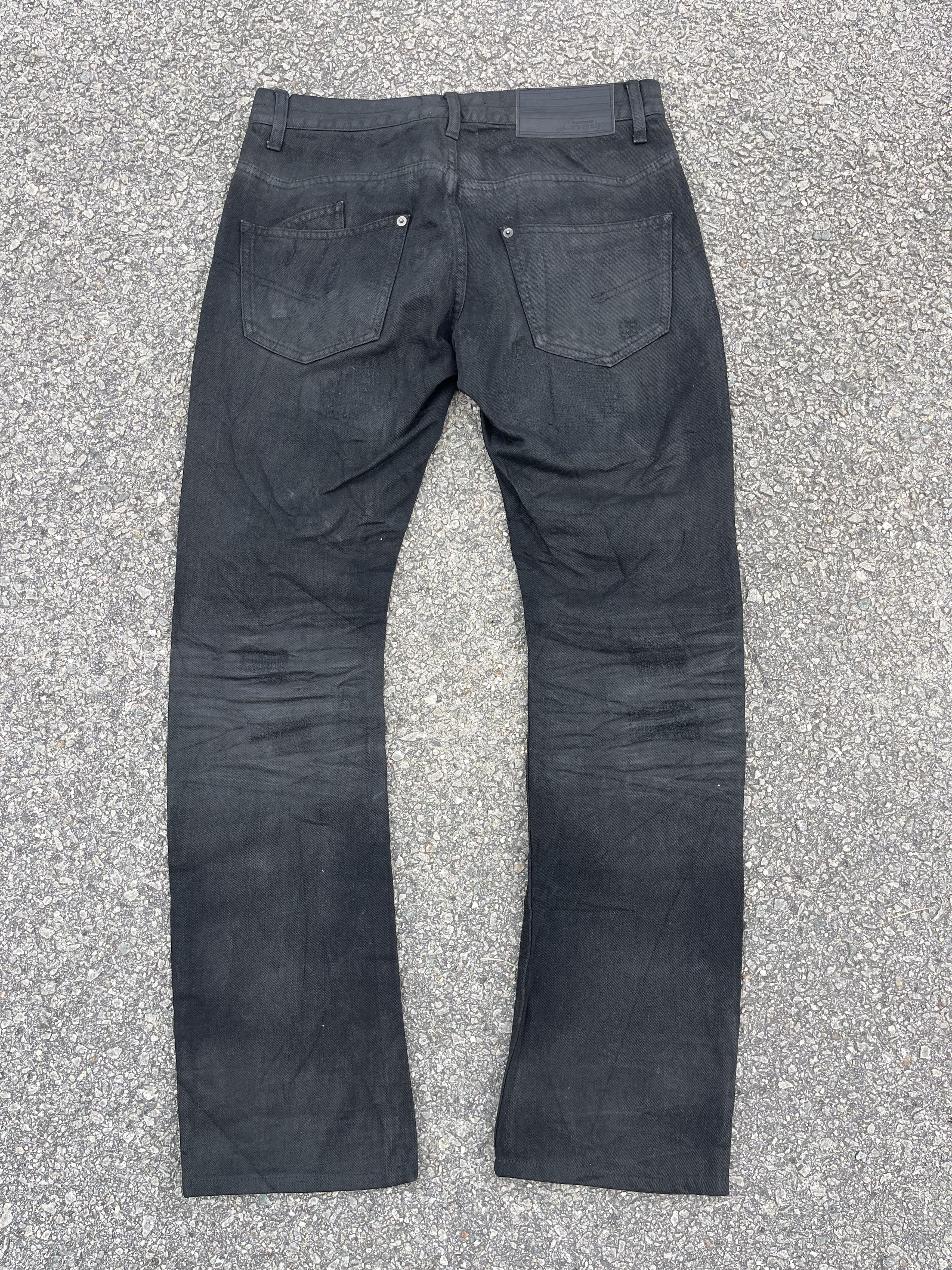 GOSTAR DE FUGA × JACKROSE × Le Grande Bleu (L.G.B.) Luv Maison Black Waxed Oil Distressed Slim Fit Size US 31 - 16 Thumbnail