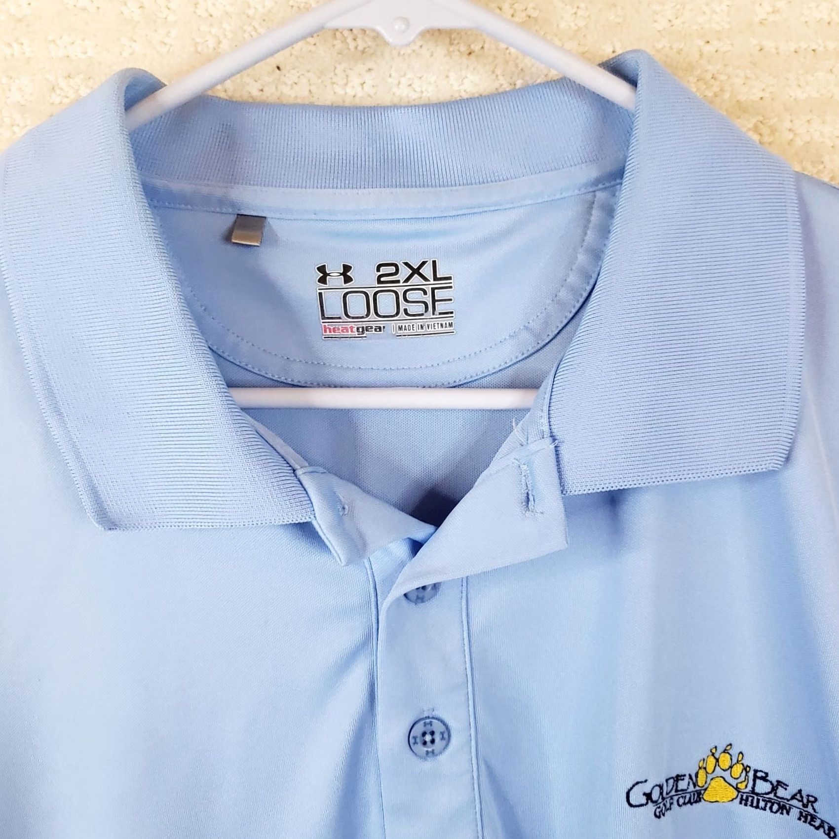 Under Armour Under armour Shirt Mens 2XL Blue Polo Loose Fit Stretch Performance Golden Bear Size US XXL / EU 58 / 5 - 5 Thumbnail