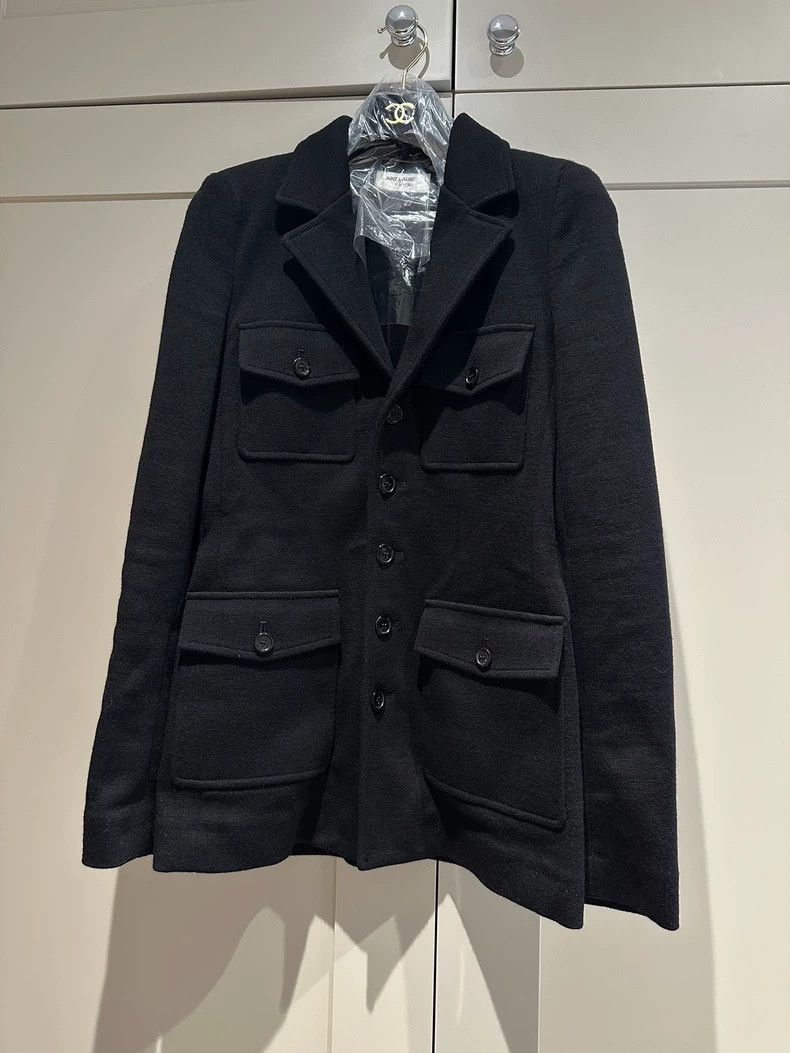 Saint Laurent Paris Black YSL Saint Laurent Blazer Coat-2506 Size US S / EU 44-46 / 1 - 1 Thumbnail