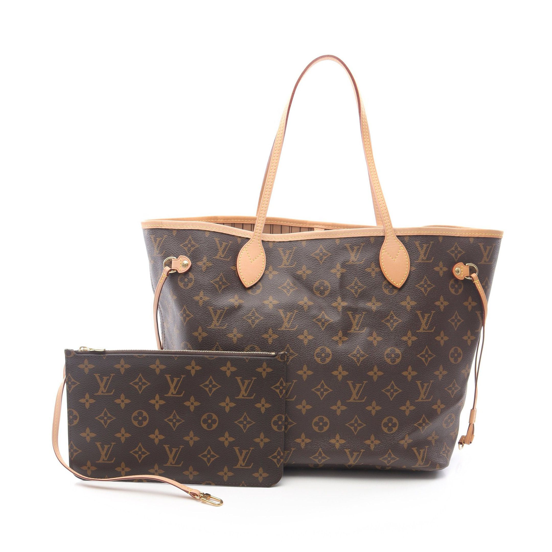 Louis Vuitton Louis Vuitton Neverfull Mm Monogram Shoulder Bag Tote Leather Brown Size ONE SIZE - 1 Thumbnail