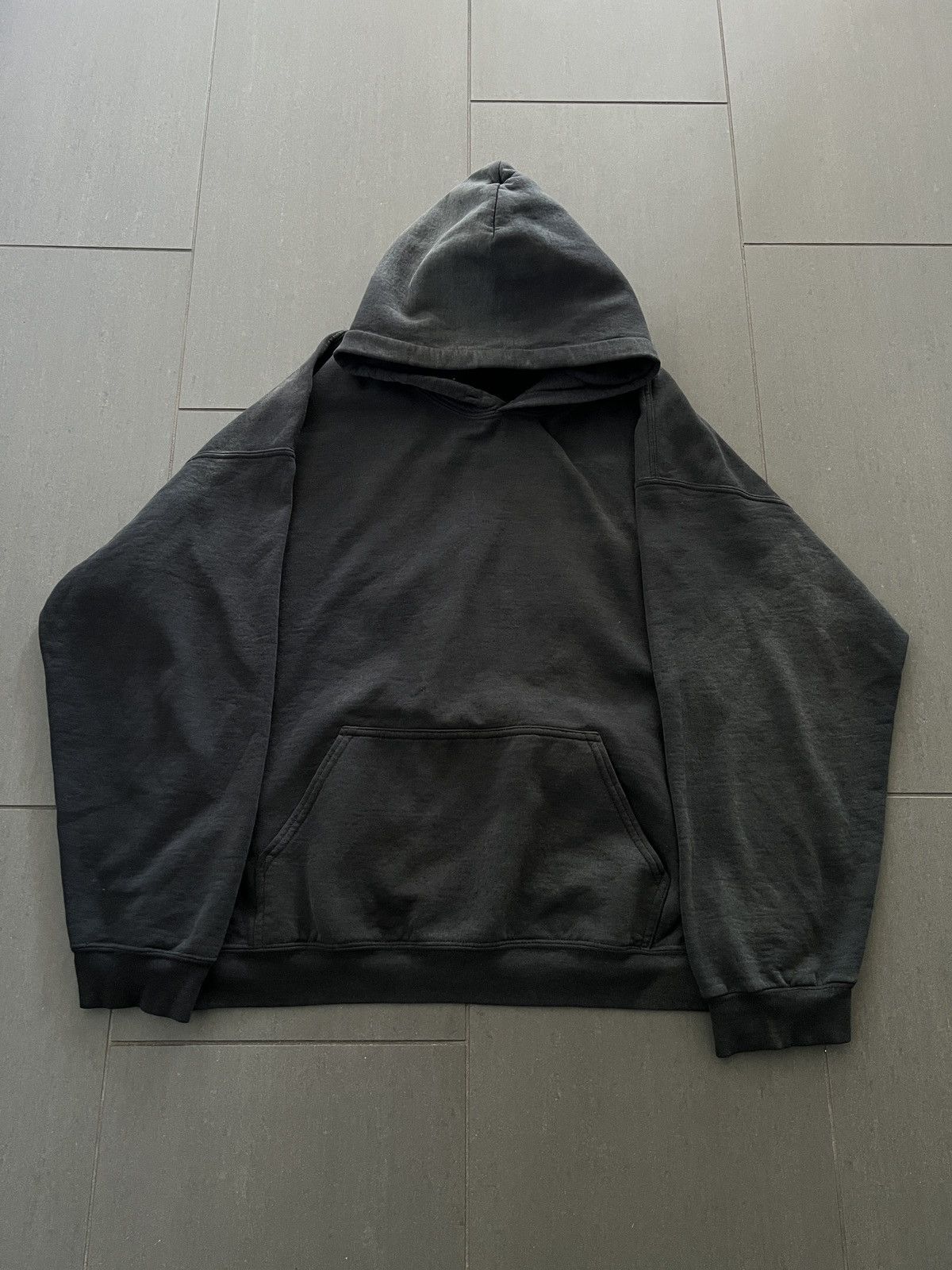 image of Blank Abstract Sunfaded Hoodie in Black, Men's (Size XL)