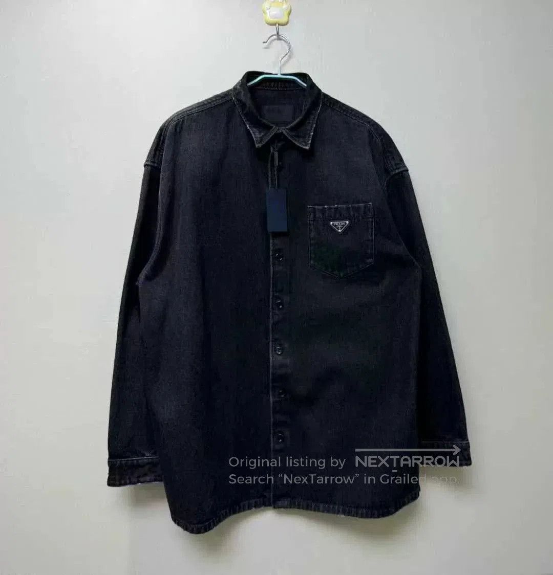 Prada prada black vintage logo denim jacket xl. Size US XL / EU 56 / 4 - 1 Thumbnail