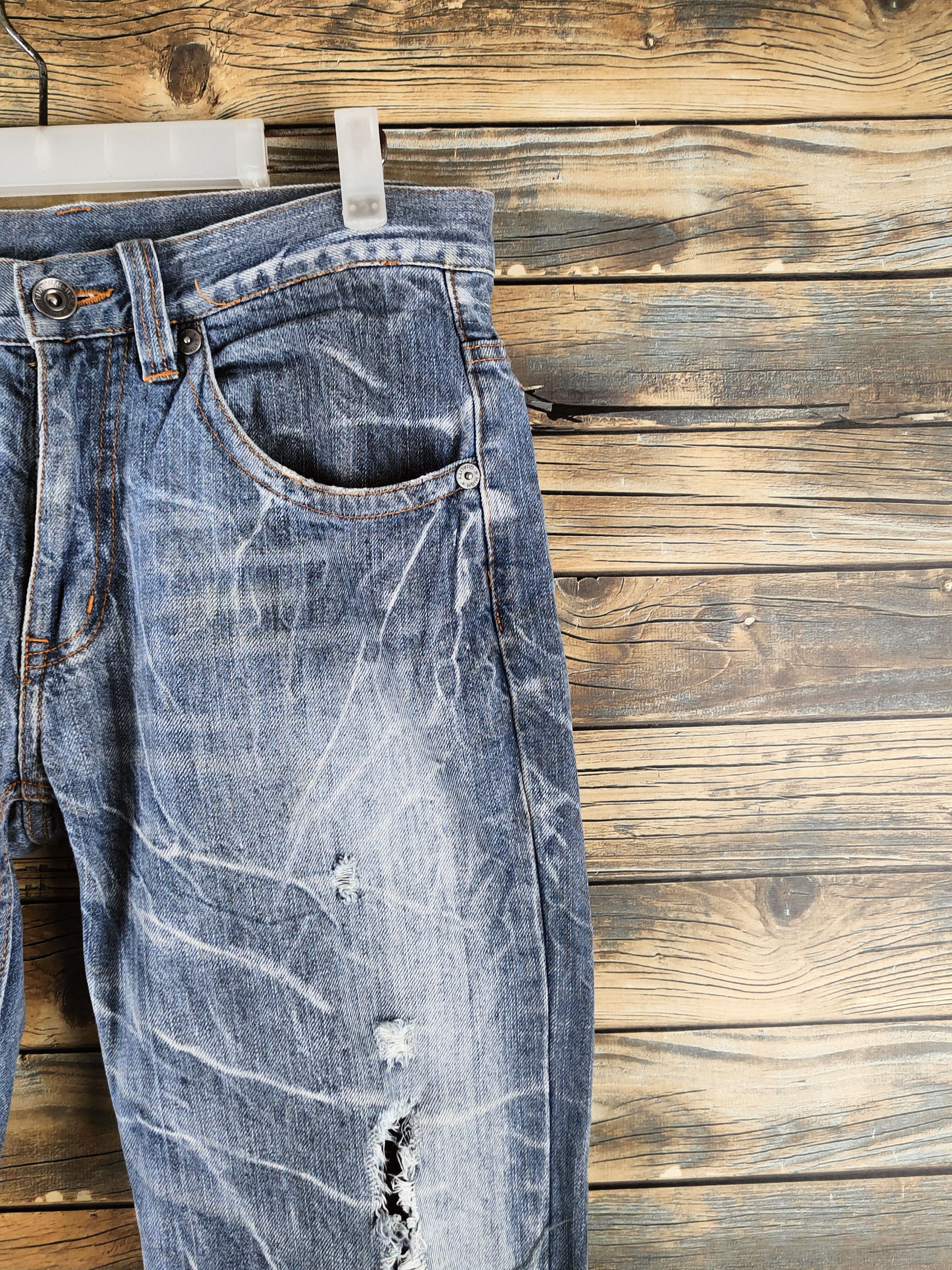 Japanese Brand DL AJ Light Blue Distressed Ripped Jeans #S2890 Size 32" / US 10 / IT 46 - 5 Thumbnail