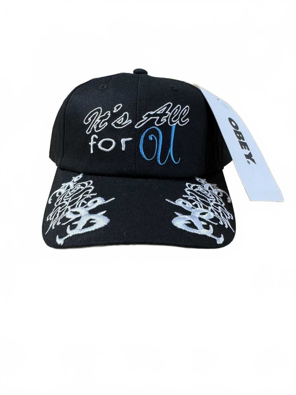 Obey Obey Black Baseball Hat with Embroidered Brim Design Size ONE SIZE - 1 Thumbnail