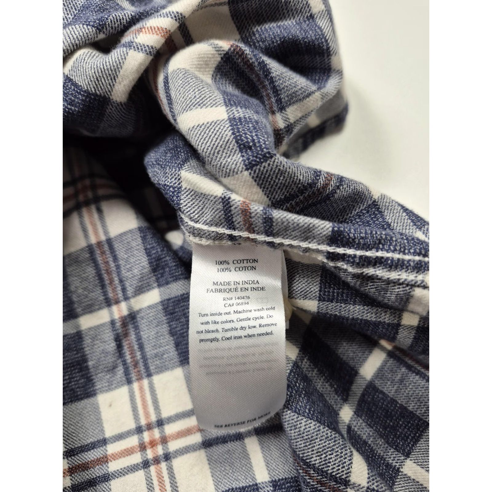 Faherty Faherty Men's Flannel Shirt 2XL Blue Plaid Button-Up Long Sleeve Cotton 100% Casual Fall Mens Size US XXL / EU 58 / 5 - 4 Thumbnail