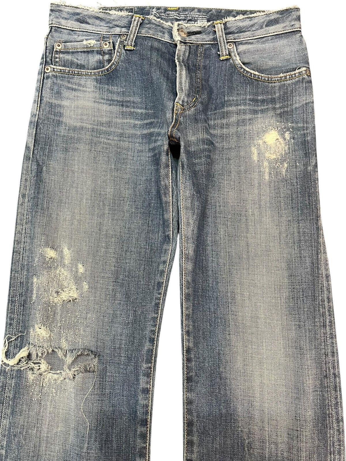 Vintage Edwin 502 R Faded Distressed Denim