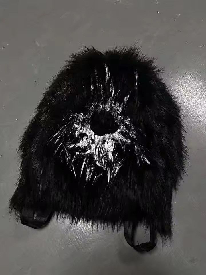 Japanese Brand Harajuku Print Aesthetic Fluffy Fur Backpack Size ONE SIZE - 3 Thumbnail