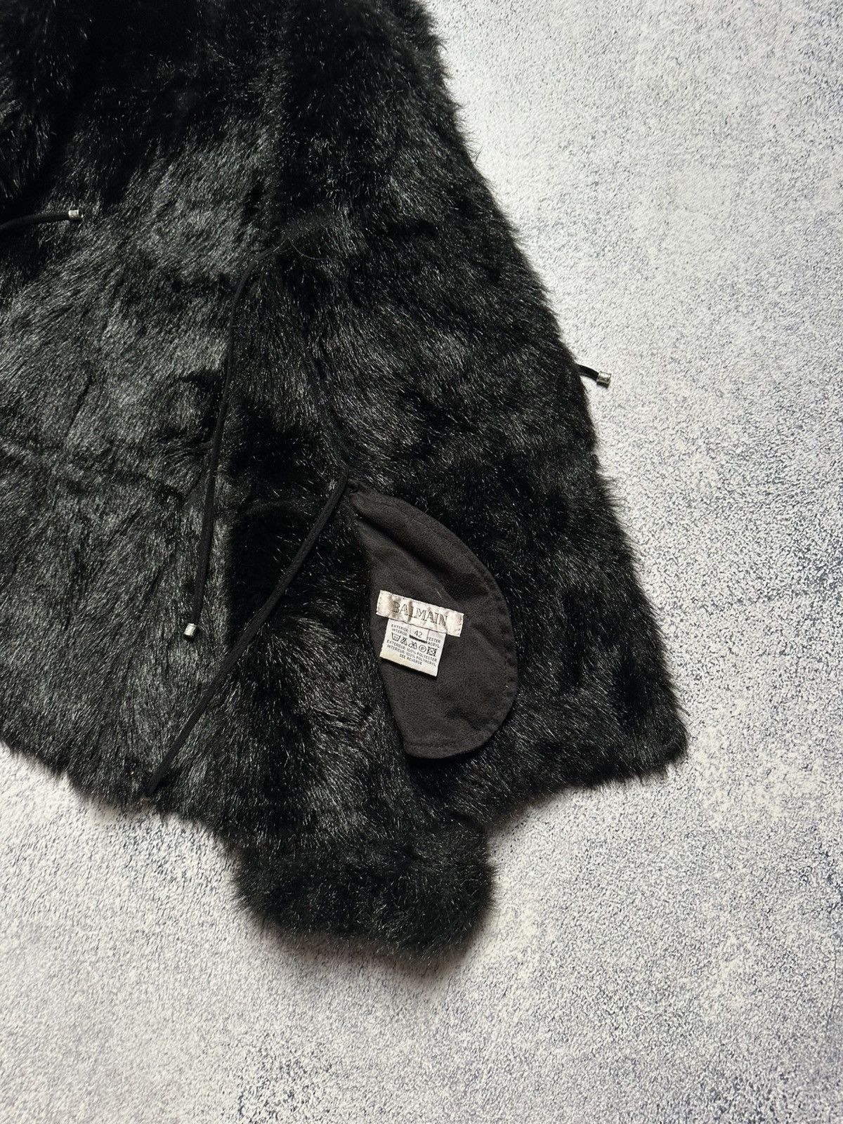 If Six Was Nine Vintage 90s Balmain Faux Fur Coat Women Y2K Awant Garde Size S / US 4 / IT 40 - 16 Thumbnail