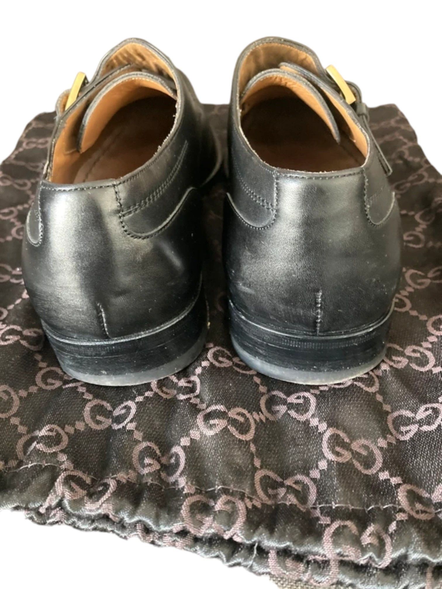 Gucci Gucci Black Leather Single Monk Strap Shoes Size US 11 / EU 44 - 6 Thumbnail