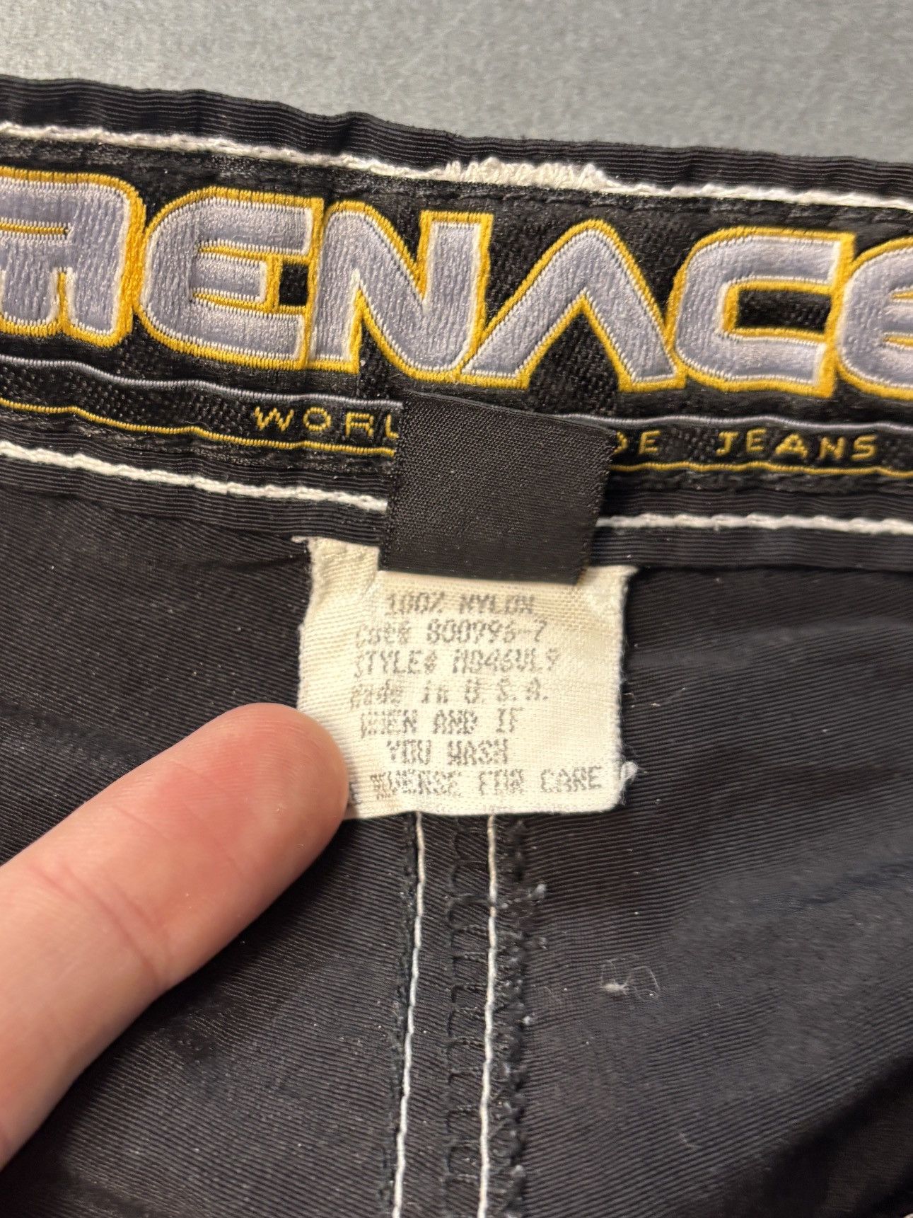 Menace × Vintage Vintage Menace Jeans Shorts 90s Nylon Raver Contrast Stitch Size US 28 / EU 44 - 8 Thumbnail